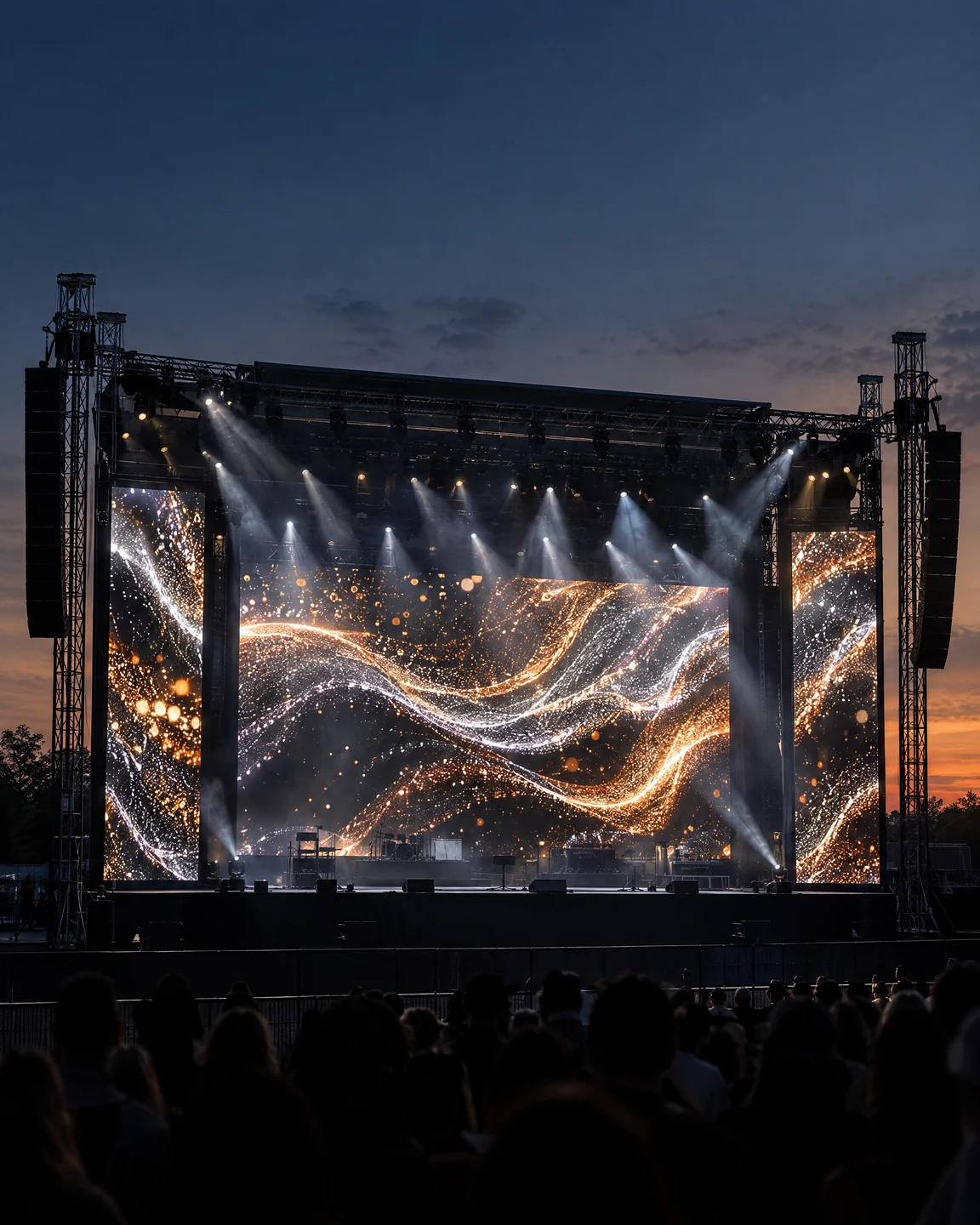 Immagine illustrativa generata con AI: Serata outdoor con LEDwall